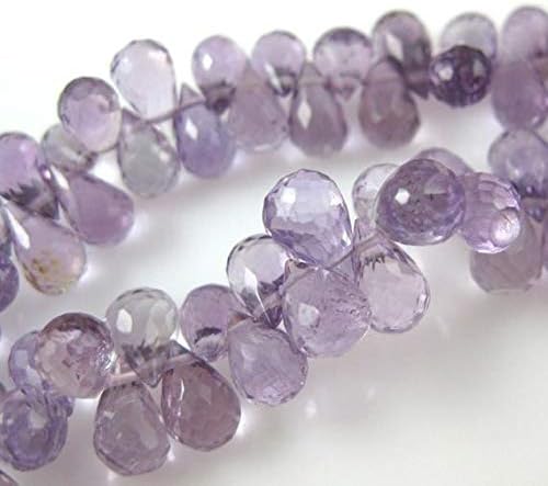 Pink Amethyst Gemstone-Semi Precious Gemstone Bead Faceted Briolette -Teardrop- 8 mm 50 pcs Code-HIGH-66451