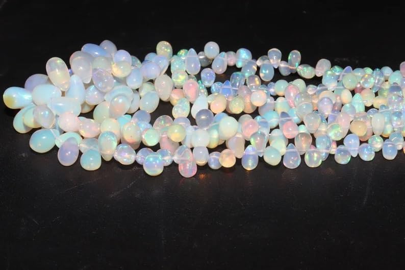 AAA+ Opal Smooth Rondelle Beads 3 * 5-6 * 8 mm Opal Tear Drops Beads Jewellery Making Beads Strand Healing Gemstone