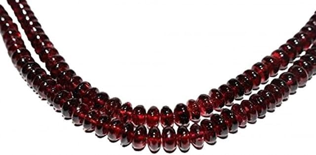 Natural Beads Garnet 7mm Rondelles Smooth Bead, Garnet Cabochon Rondelle Beads, 16” lot of 10 Strands CHIK-STRD-95017