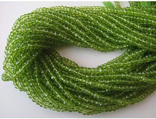 1 Strand Natural Green Coated Quartz, Micro Faceted Rondelle Beads, 4mm Beads, 14 Inches Code-HIGH-16413