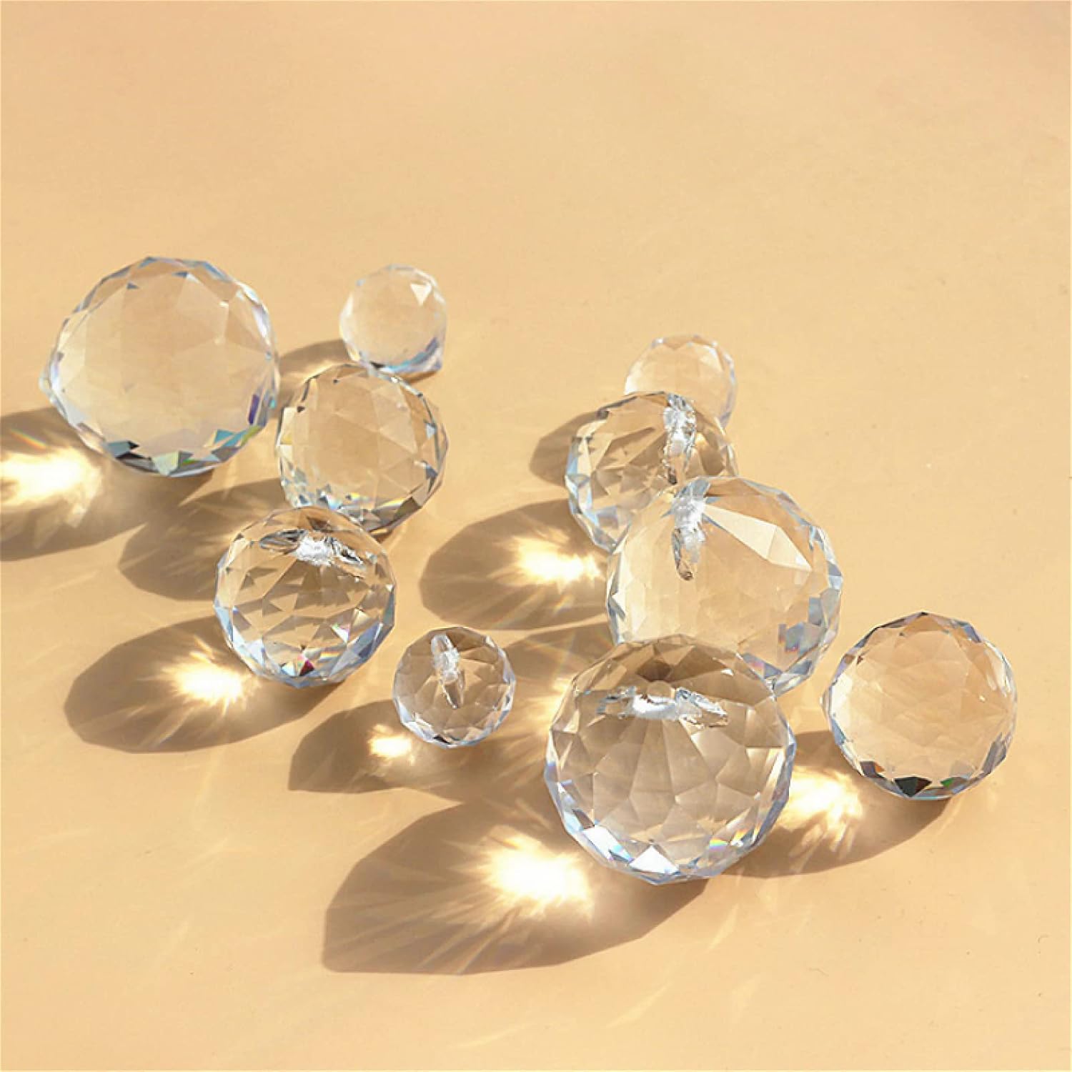 15mm-100mm Clear Color Crystals Glass Balls for Chandeliers Shinning Prism Lighting Parts,15mm 200pcs