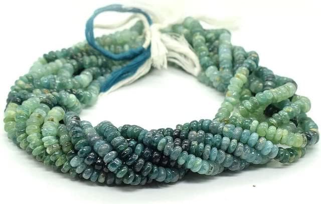 Rare Natural Grandidierite Smooth Plain Rondelle Shape Beads, 6-6.5 mm Strand | Grandidierite Rondelle Beads Gemstone for Jewelry Making CHIK-STNRD-20563