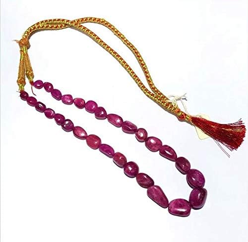 Ruby Beads Tumble Necklace,Tumble Beads, Glass Filled Ruby Size 7 to 22 mm - 14