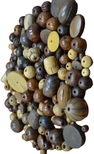 500+ PCS ASSORT Brown Round Wood Beading Beads 2 LBS #BD-758 Fast Free Supply