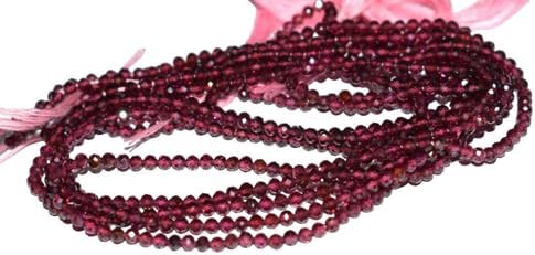 Natural Garnet Gemstone Rondelle Faceted Loose Beads 3-4 mm 13