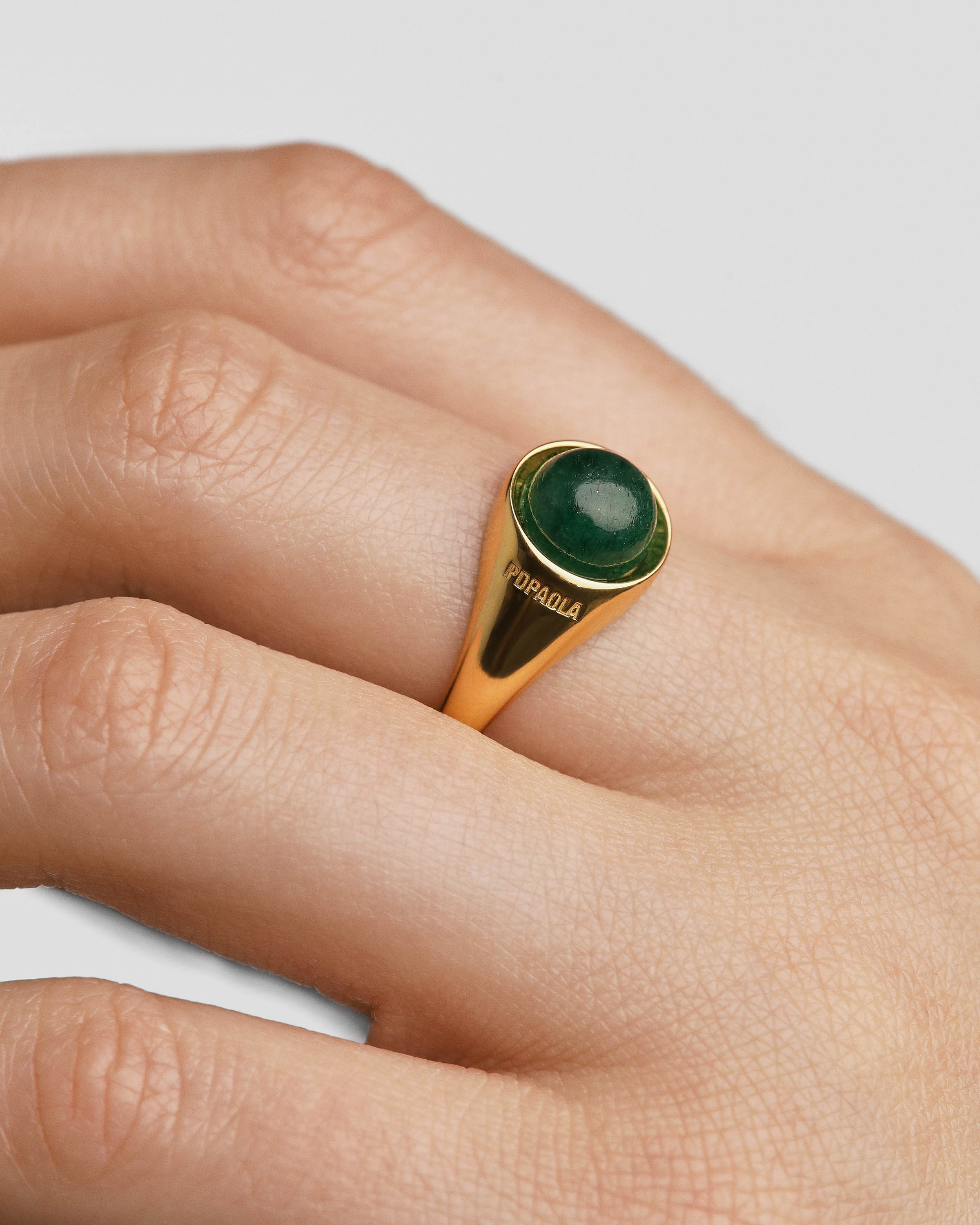 Green Aventurine Moon Ring