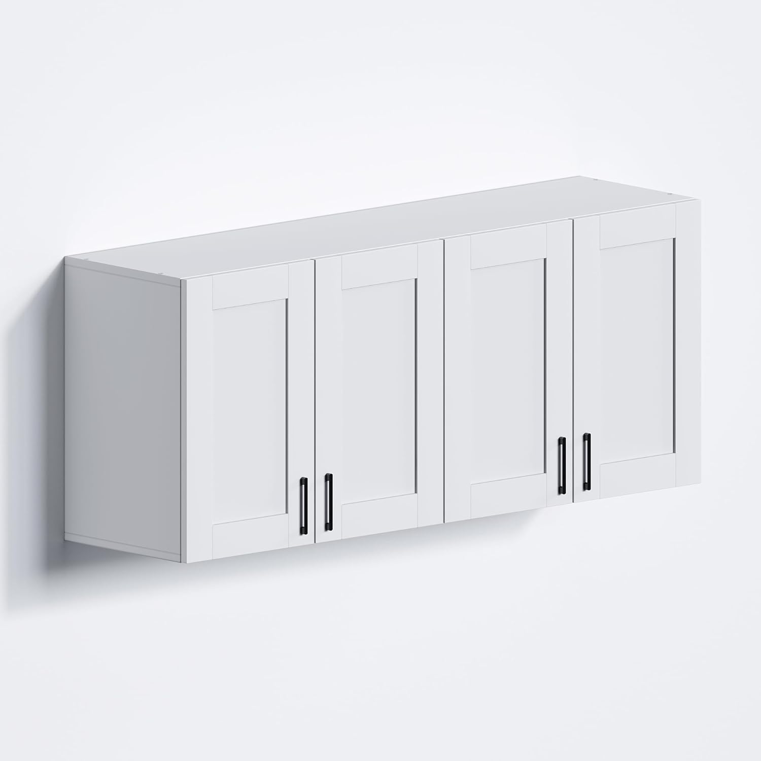 White Laundry Room Cabinets and Storage with 4 Doors and Utility Adjustable Shelf，Gabinetes Para Cocina Cupboard Kitchen Organizers and Storage Pantry Wall Mounted 12.4