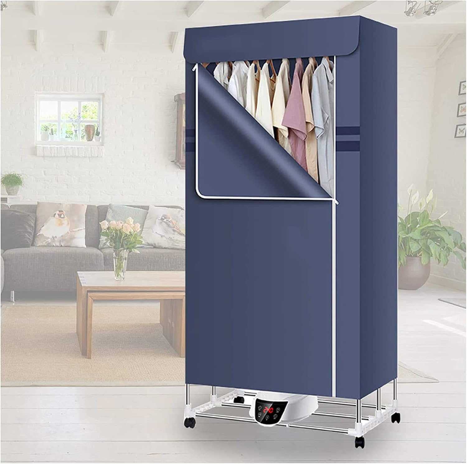 Electric Clothes Dryer, Efficient Indoor Wet Laundry Warm Air Heated Drying Rack Wardrobe, Portable clothes airer 2/3-Tier Electric Foldable Energy Saving The New