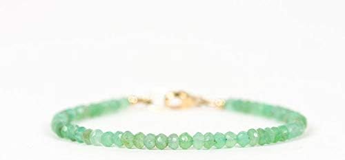 Jewelry Chrysoprase Bracelet, Delicate Chrysoprase Bracelet, Handmade Gemstone Jewelry
