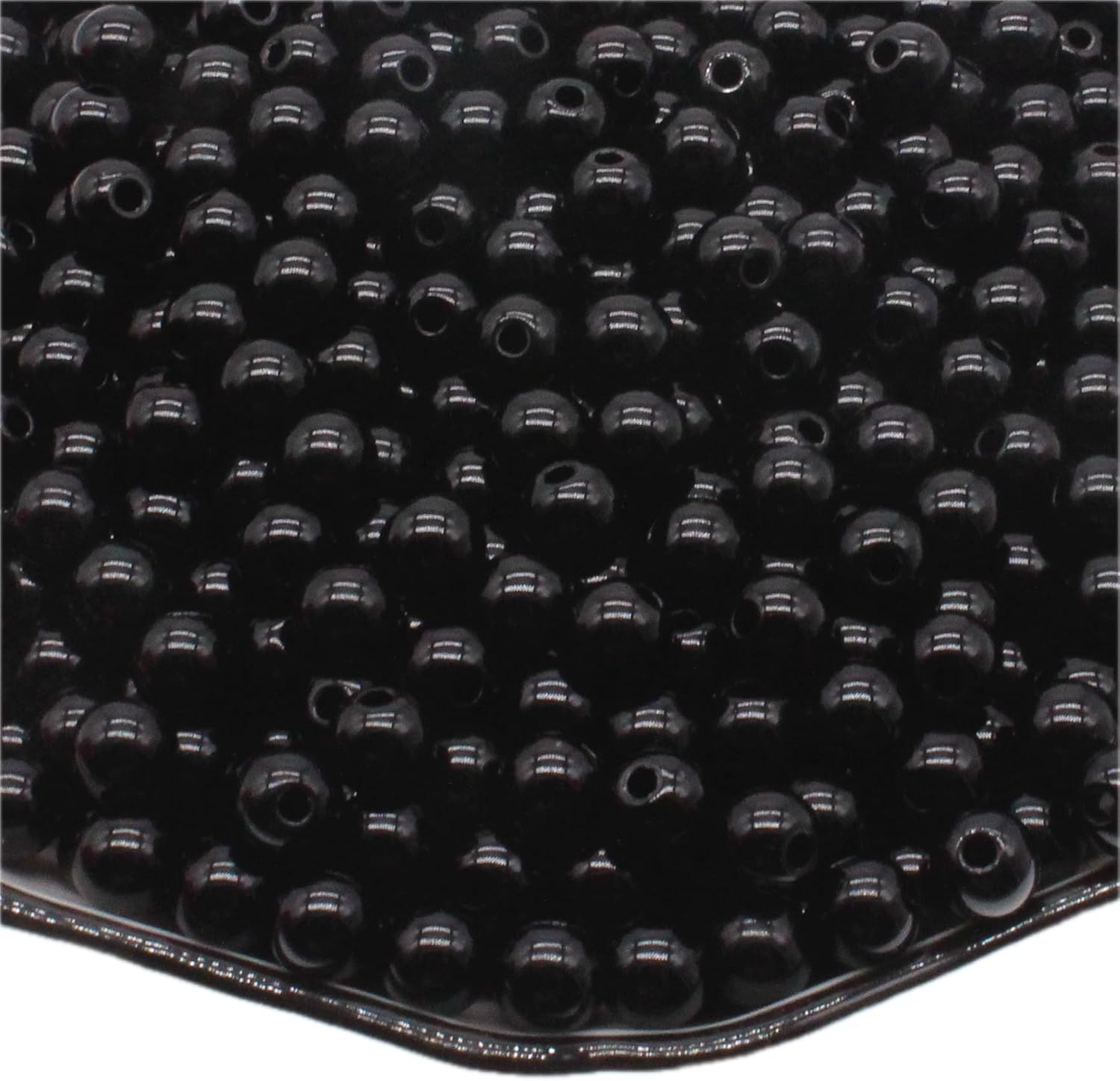 Black Round Spacer Beads for Jewelry Making - 4/6/8/10/12/14/16/18/20mm - DIY Jewelry Accessories - (Color: 2-Black/Size: 14mm-500Gr)