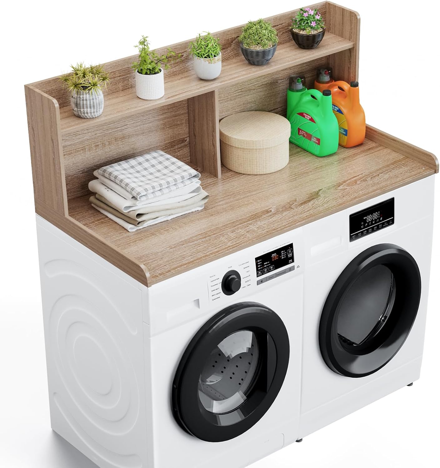 Washer Dryer Countertop with 2 Tier Shelf, 27.5