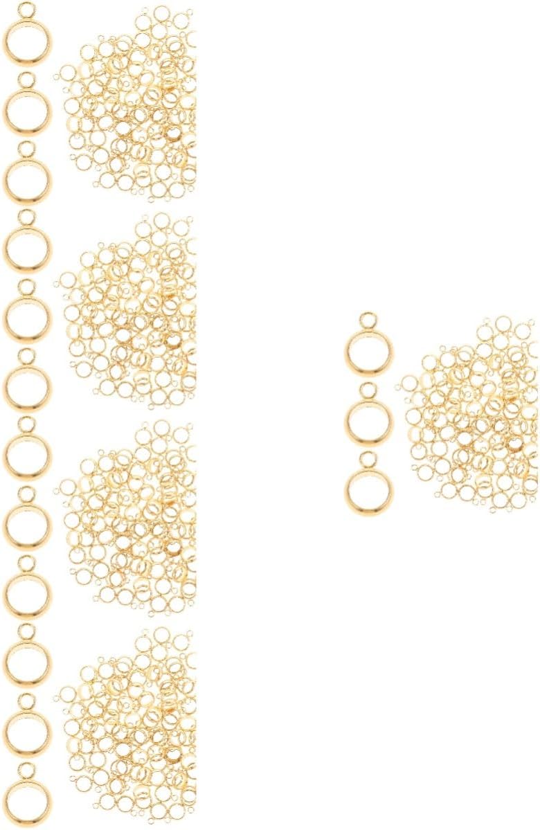 TEHAUX 500pcs Jewelry Making DIY Findings Stainless Steel Ring Bail Beads Charms Holder