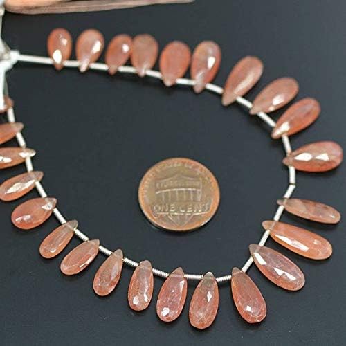 1 strand pink sapphire pear drop faceted 3.5'' long strand gemstone beads, jewelry supplies for jewelry making, bulk beads, for meditation jewellery gemstone 10mm to 17mm