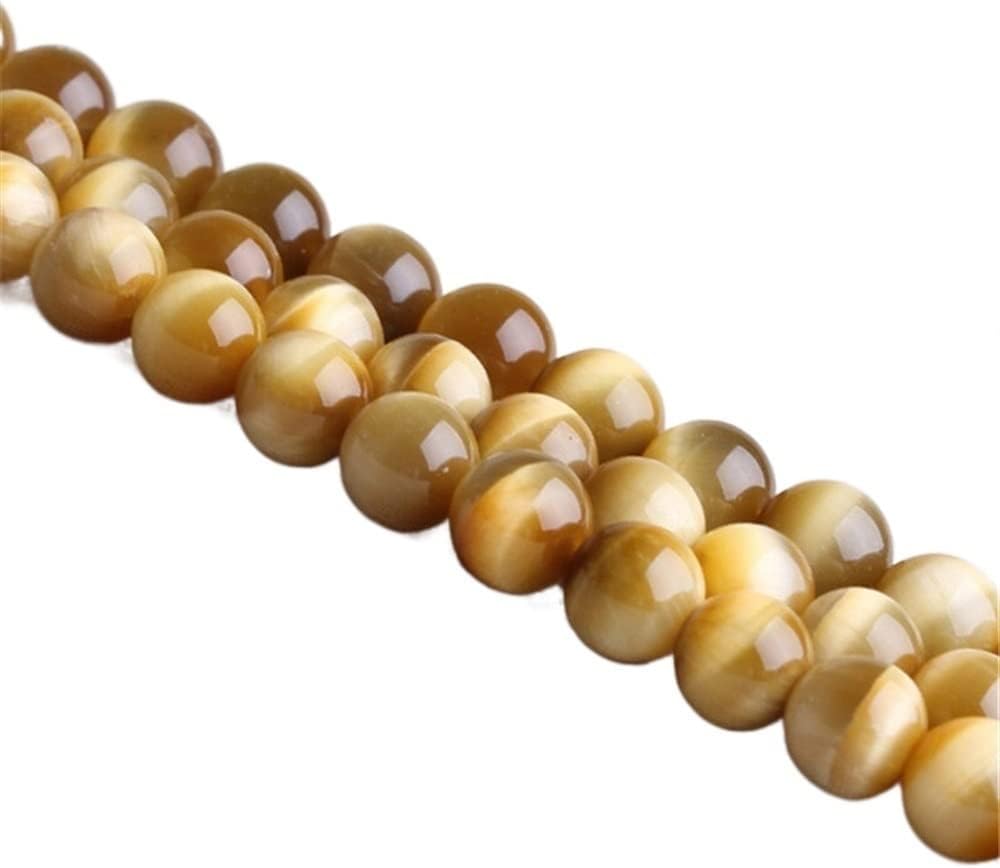 Natural crystal golden tiger eye stone loose beads DIY jewelry accessories 8A golden tiger eye stone semi-finished product 1strip semi-finished beads ( Color : 6A , Size : 18MM/bar (about 13 pieces) )