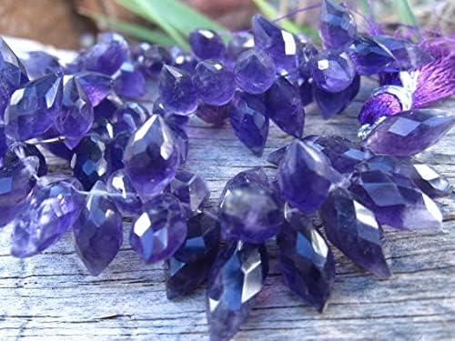 Amethyst Beads briolettes Pointed Faceted Full Strand Stone Natural Gemstone 10mm X 5mm