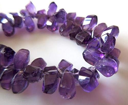 Amethyst Fancy Twisted Bead, Amethyst Faceted Briolette Beads, 12mm to 15mm Each, 7.5 Inch Code-HIGH-47901