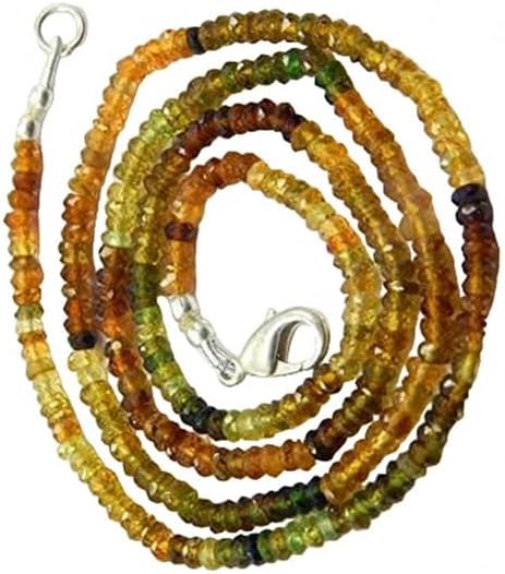 Hand_Crafted Multi Tourmaline Faceted Rondelle Beads, Size 3 mm Multi Tourmaline Beads, 22 Inch YO-NECK-20462