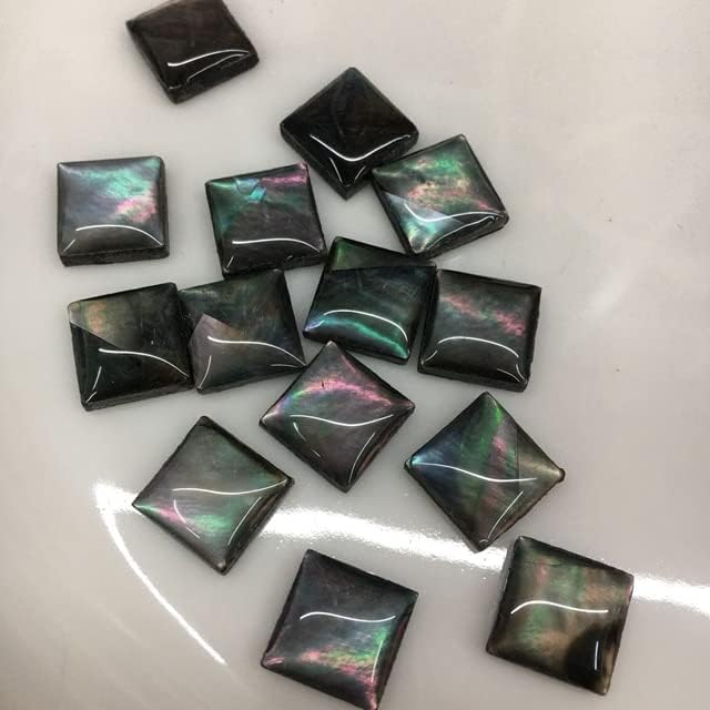 Davitu 100pcs/lot 10mm Natural Square Cabochon Blue Abalone Shell Mother of Pearl Peacock MOP Pearl Shell for DIY Jewelry|Beads| - - (Color: 10mm Square)