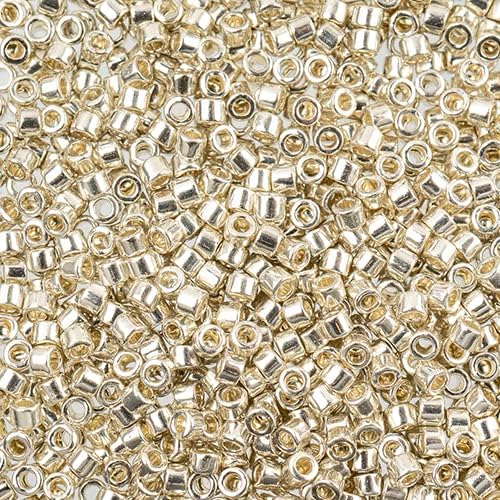 Miyuki Delica Seed Beads 11/0, Silver Galvanized (DB0035), 250 Grams