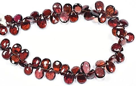 13 inch natural beads strand of 6x9-7x10mm faceted pear pyrope garnet gemstone briolletes beads for DIY jewelry - necklace, bracelet, earring, ring.