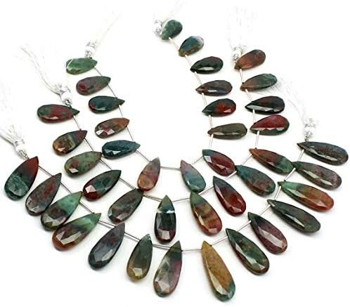 ocean jasper faceted flat long pears shape briolettes, 15 * 30mm size. natural ocean jasper pears flat loose (sku2904