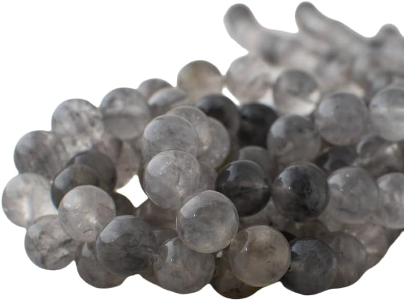 13 inch Strand of Natural gem Gray Quartz, 10mm Round Smooth Beads for DIY Jewelry Making. | Beads_03981