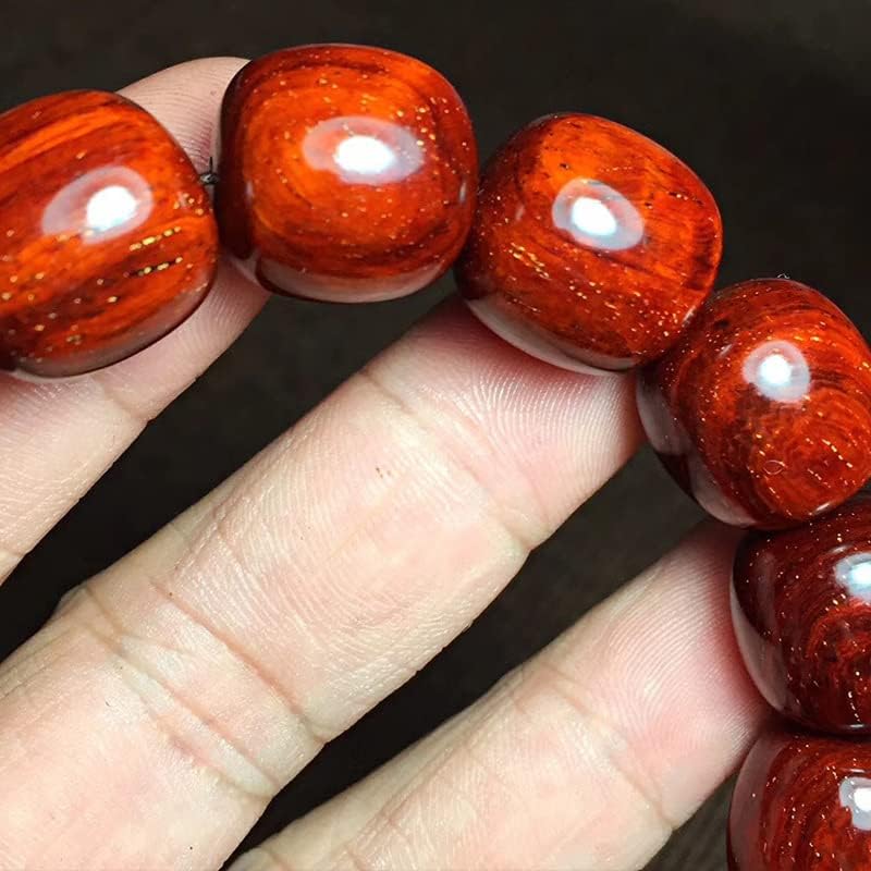 小叶紫檀1.5 * 1.5老形珠佛珠手串 高油密多金星鸡血红(小叶紫檀1.5 * 1.5老形珠)