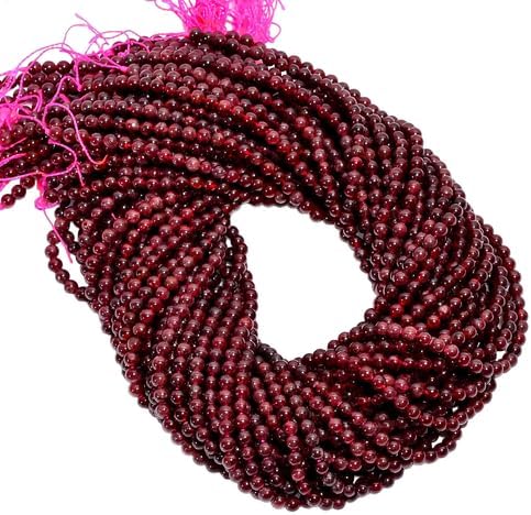 Natural Red Garnet Gemstone Round Shape Smooth Beads 4X4.5 mm 10 Strand 15