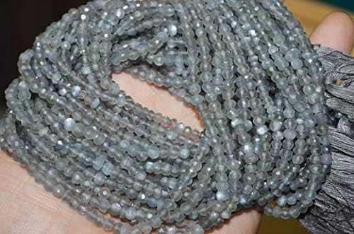10 Strands of AAA Quality Grey Moonstone Roundel Faceted 3-4 mm 13 inch Each Code-HIGH-45508