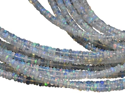 AAA Natural Ethiopian Welo Opal Smooth Rondelle Gemstone Beads 16 Inch 3mm-4mm 25 Strand CHIK-STRD-86779