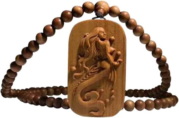 Mascot Wooden Crafts Wood Carving Art Wood Decoration Artwork 老山檀香手串美人鱼108颗 文玩手串念珠男女檀木 佛珠手链(DIY不沉水6MM老山)