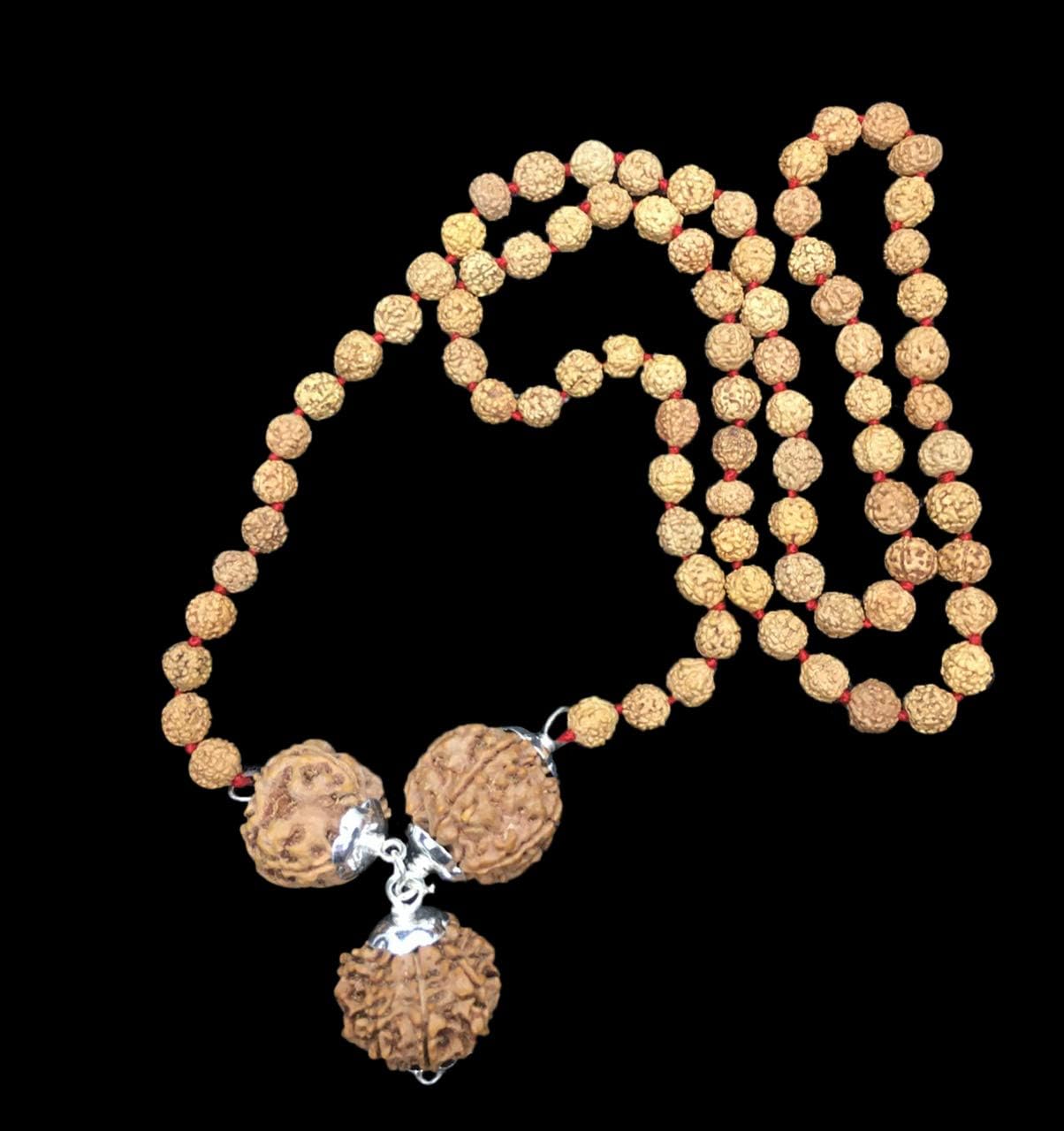 Rudraksha Combination for Creativity 4,6,8 Mukhi Nepal in Rudraksha Mala IGL Lab Certified Original Genuine Beads (Small)
