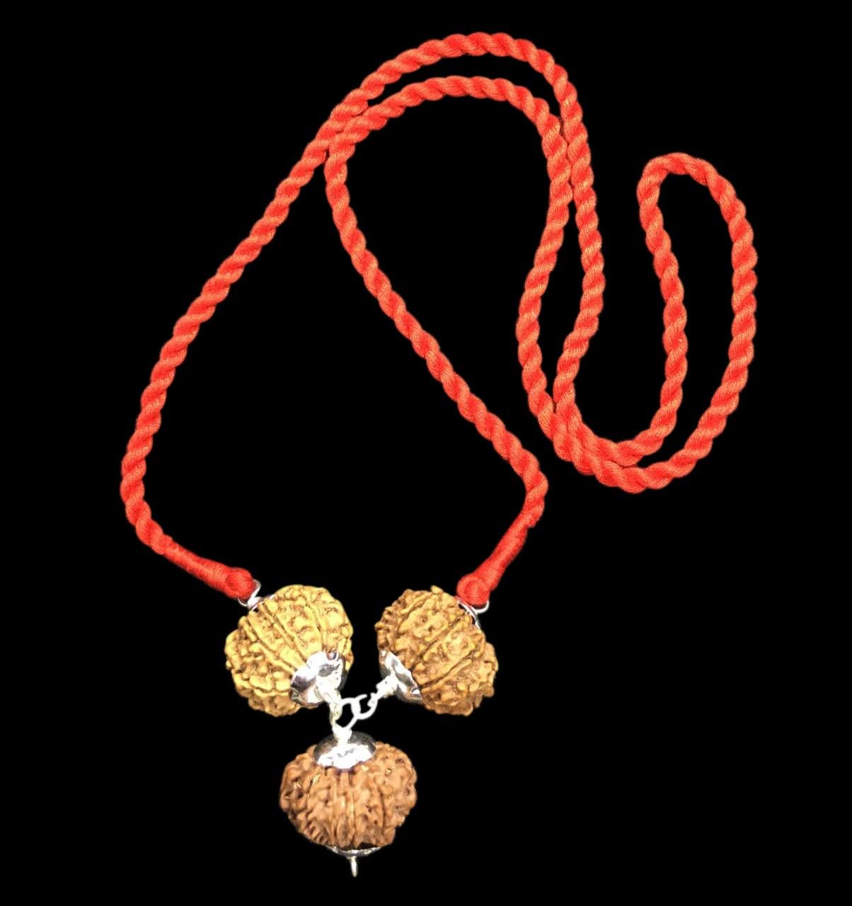 Rudraksha Combination for Total Protection 9,10,11 Mukhi Nepal in Silver Pendant IGL Lab Certified Original Geniune Beads (Small)