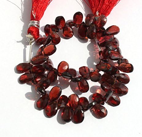 13 inch natural beads strand of 8x5mm faceted pear mozambique garnet gemstone briolletes beads for DIY jewelry - necklace, bracelet, earring, ring.