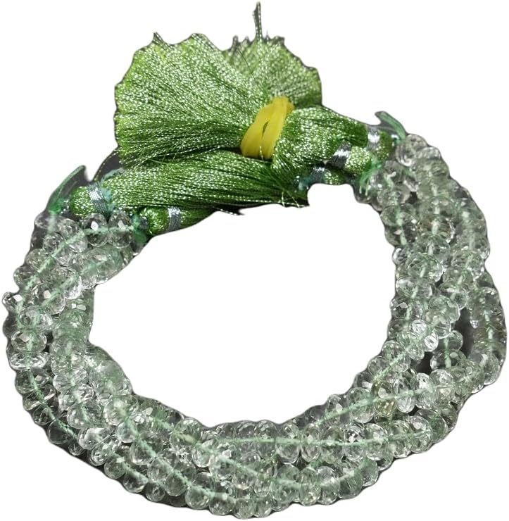 13 inch Strand of Natural gem Green Amethyst, 8mm Rondelle Faceted Beads for DIY Jewelry Making. | Beads_04036