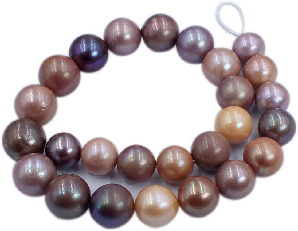 Natural 14-18mm Graduated Round Mixed Edison Freshwater Pearl Jewelry DIY Big Beads Strand 16