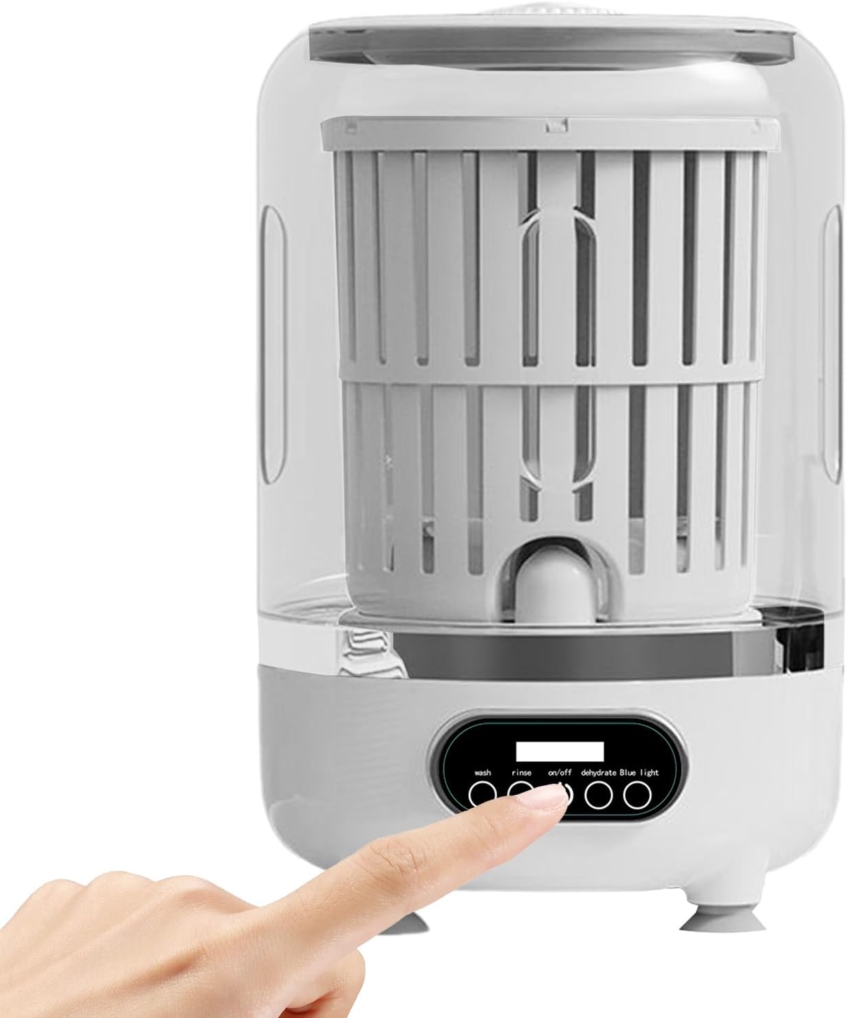 Washing Machine - 3000mAh Mini Cordless Laundry Washer With Spin Basket | Rechargeable Underwear Cleaner | Portable Compact Travel Appliance, 3L Dehydration Device For Socks Bras Baby Clothes