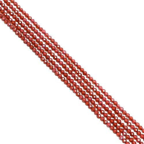 2.5 mm Natural Mozambique Garnet Faceted Round Rondelle Beads 33 cm 10 Strand CHIK-STRD-86288