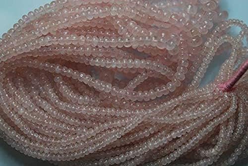 13 inch Strand of gem morganite rondelle Smooth Pink Beads for DIY Jewelry Making. morganite Beads Strand #Code - BDSSTR-02795