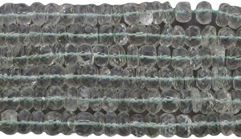 13 inch Strand of Natural gem Green Amethyst, 7.5-8mm Rondelles Faceted Beads for DIY Jewelry Making. | Beads_04038