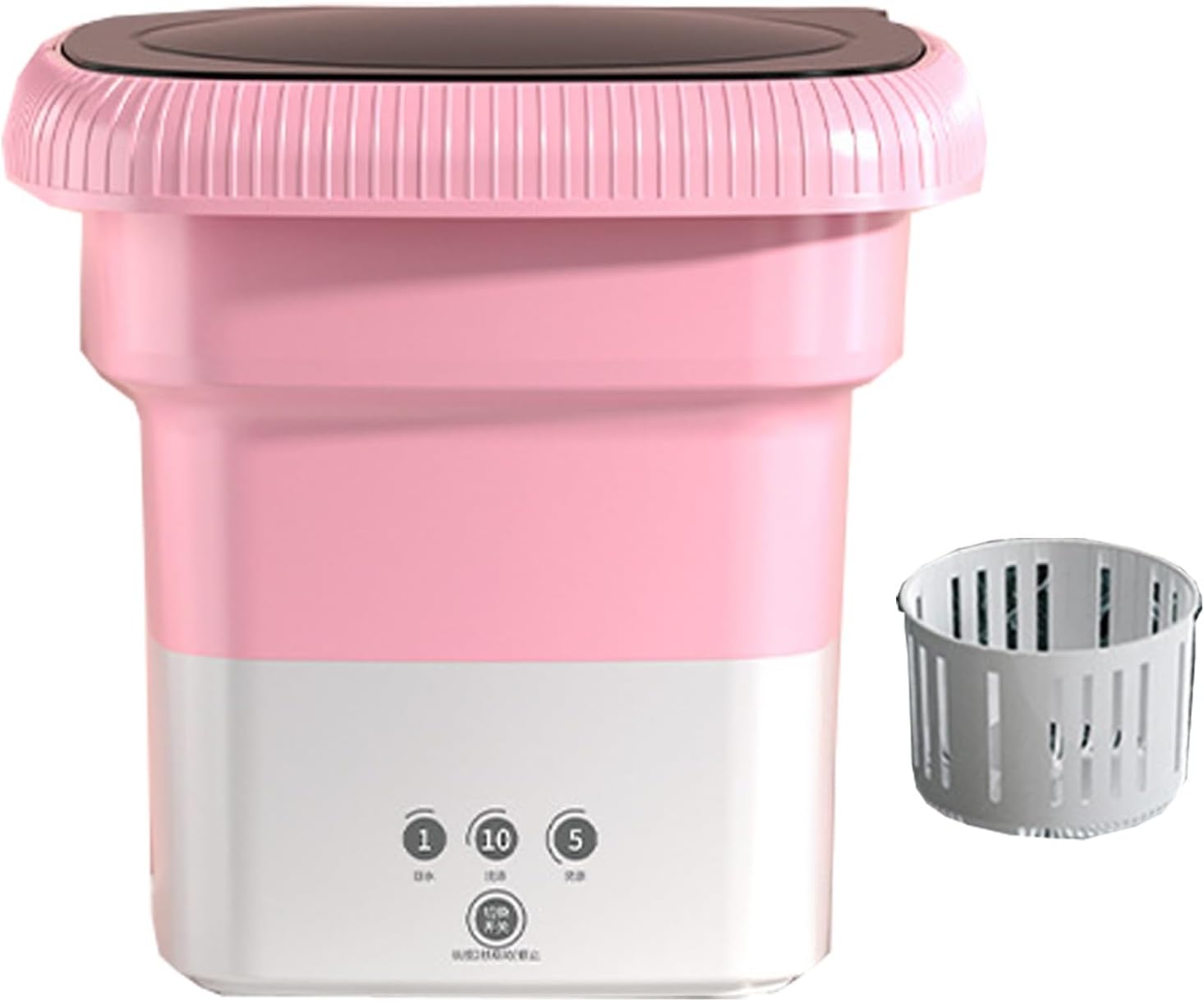 Portable Washing Machine, Mini Washing Machine, Folding Top Load Washer with Spin-Dry, Pink, High Efficiency, Perfect for Camping, Travelling