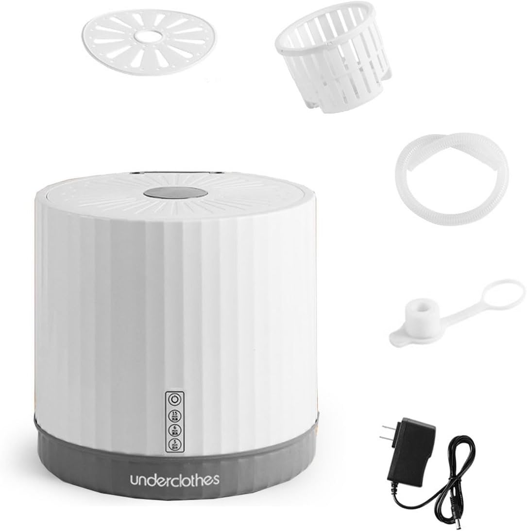 Mini Laundry Washer 4L Capacity Small Washing Machine 10X10X9.5in Portable Washer For Cleaning Sock, Underwear, 2 In 1 Washing Machine For Home Dorm(White)