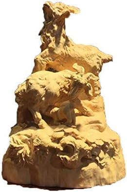 Mascot Wooden Crafts Wood Carving Art Wood Decoration Artwork 大叶黄杨木三羊开泰家具木雕刻摆饰摆件客厅工艺品(黄杨木三羊开泰)