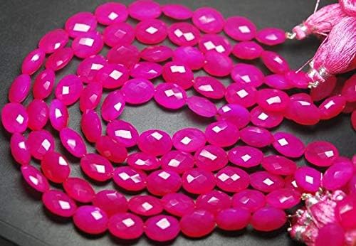 100 Pcs,Pink Chalceny Faceted Oval Shape Nuggets Briollets.13-14mm Code-HIGH-56861