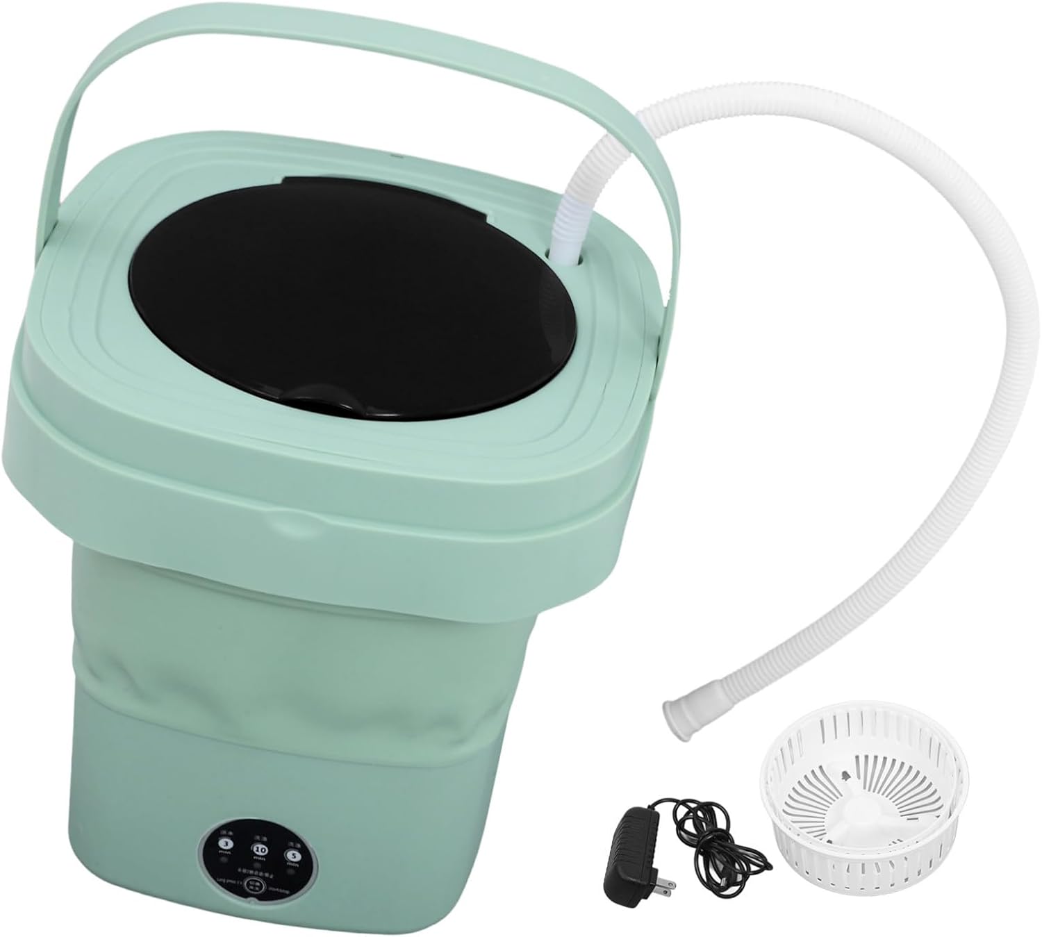 Mikinona Collapsible Mini Washer Foldable Portable Laundry Machine Capacity with Spin-dry Function for Small Apartments Dorms Travel US Plug