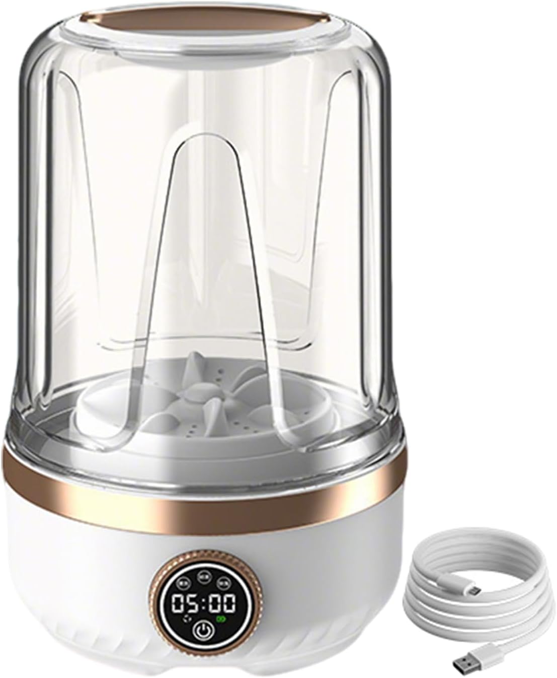 Rechargeable Mini Washing Machine - 3 Speed Portable Clothing Washer, 2L Lightweight Panty Cleaner, Space Saving Laundry Organizer | Apartment Camping Travel Home For Dormitory Socks Delicate Fabrics