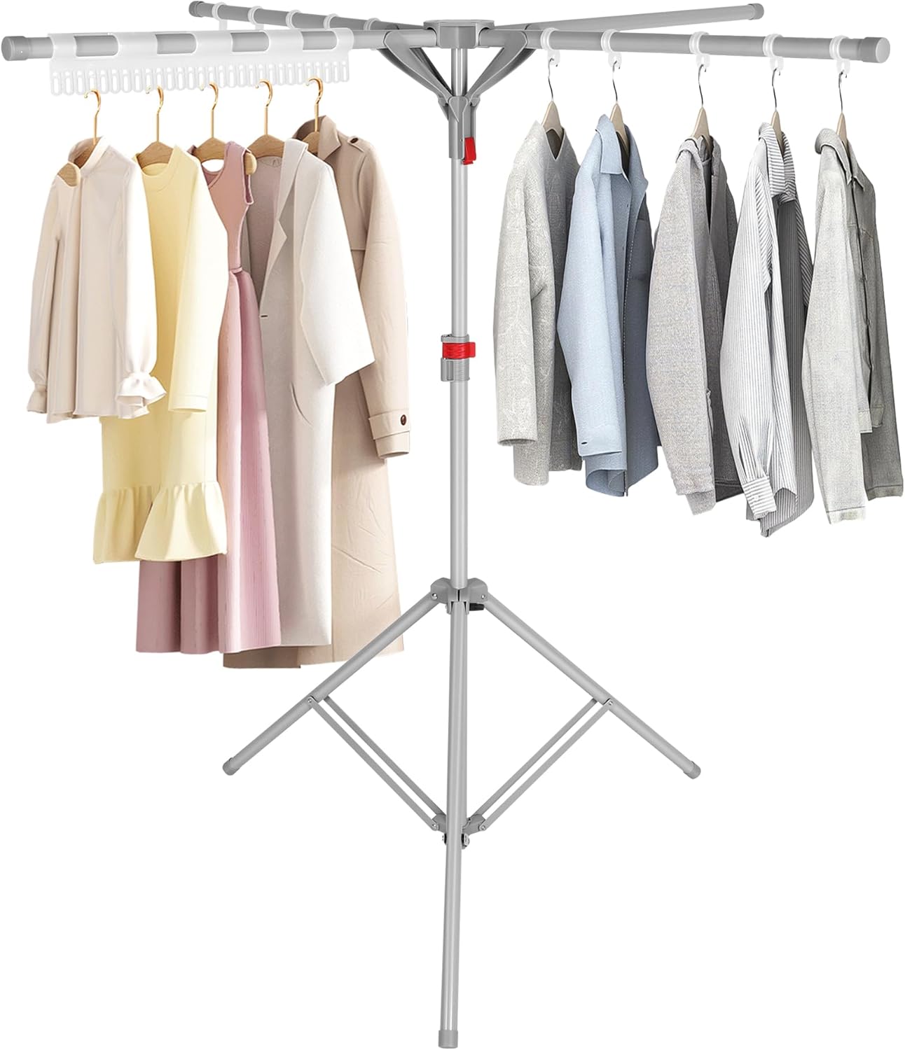 Tripod Clothes Drying Rack, Foldable Portable Drying Rack Clothing Height Adjustable, 2025 Upgraded Collapsible Standing Drying Rack for Indoor/Outdoor Clothes Towel Drying