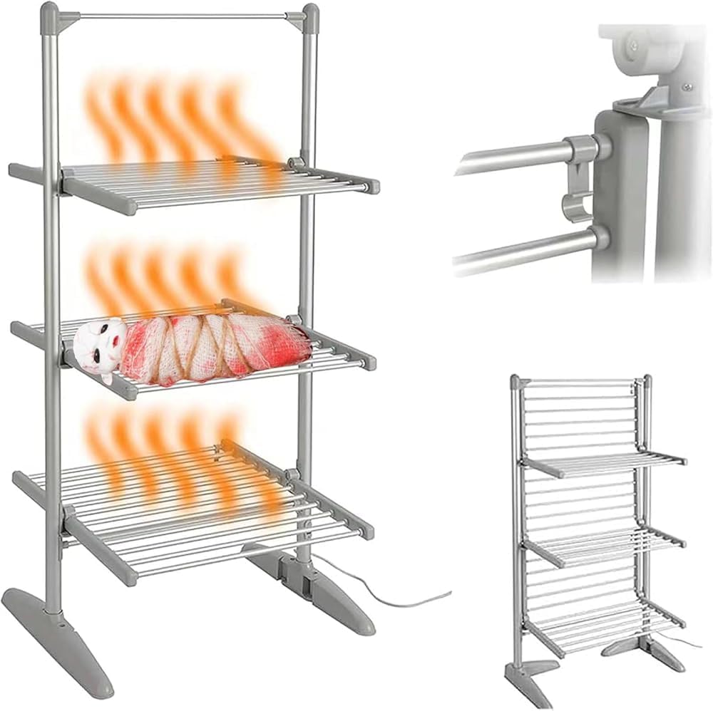 Foldable Electric Clothes Drying Rack - Heated Airer for Home, Energy Saving, Space-Saving Design, Easy Storage, Efficient Clothes Dryer, Perfect for Indoor Use