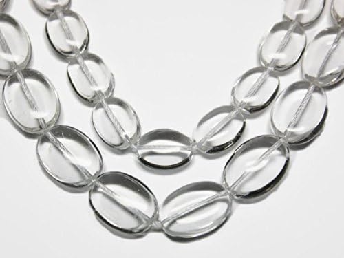 13 inch natural beads strand of 6x8-15x20mm smooth oval crystal quartz gemstone beads for DIY jewelry - necklace, bracelet, earring, ring.