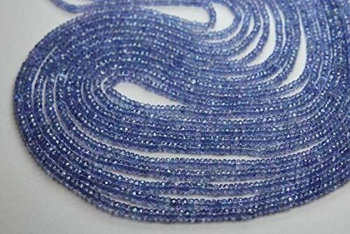 Full 14 Inches Strand,Natural Tanzanite Micro Faceted Rondelles Blue 2.75-3.25mm Code-HIGH-56160